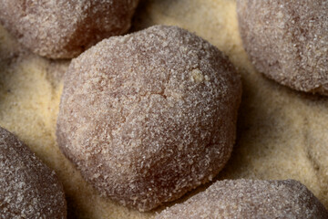 Healthy Raw Chicken Meatballs from Minced Chicken, Nutritious High Protein Ingredient, Close Up