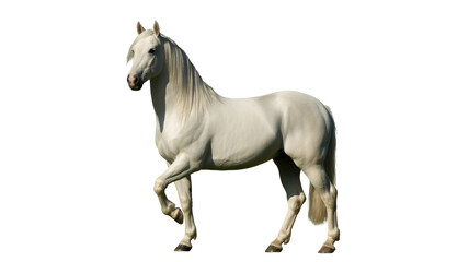 Fototapeta premium horse running with flowing mane equestrian elegance dynamic movement equine beauty isolated on transparent white background