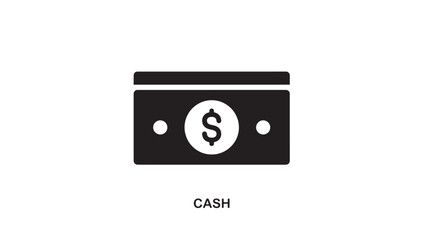 Simple black money bag icon with dollar sign on transparent background silhouette