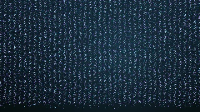 Abstract digital particles swirl in a mesmerizing, cosmic display