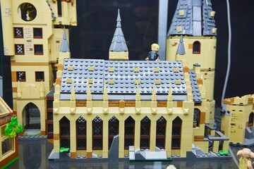 Obraz premium Moscow, Russia. - June 23, 2025: Lego construction kit, old models. Collection of the famous toy series