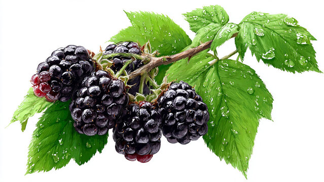 blackberry with leaf