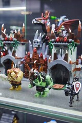 Obraz premium Moscow, Russia. - June 23, 2025: Lego construction kit, old models. Collection of the famous toy series