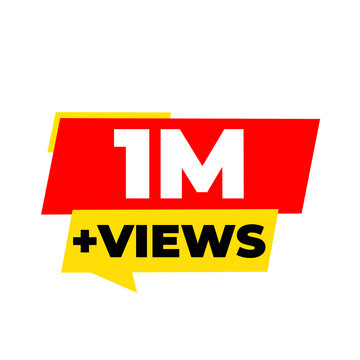 1M creator milestone png, digital audience badge, online success icon, social reach label