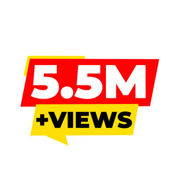 5.5M creator prestige png, social audience badge, online analytics icon, broadcast reach label, viral counter
