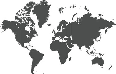 world map on white background