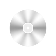 Shiny silver compact disc with a central hole, isolated on transparent background, representing digital data storage, music, and technology.