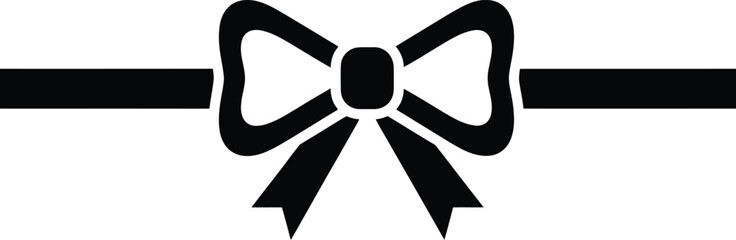 Black bow ribbon on white background
