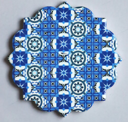 PIATTO DECORATIVO NEI COLORI DEL BLU E AZZURRO