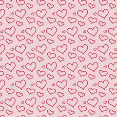 Red heart pattern illustration. Valentine's day background print