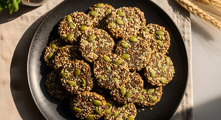 Wholesome Seed Crackers Healthy Snacks Grain Biscuits