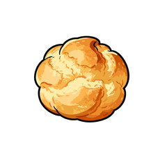 [Vector EPS]A delicious and golden-brown cream puff with a soft texture