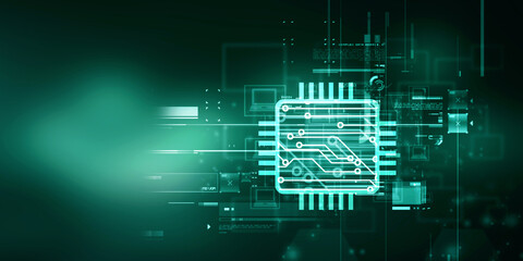 2d illustration latest computer microchips