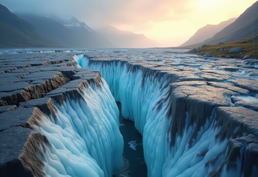 Dynamic Melt Zone of a Glacier in Rapid Decline Surrounded by Rugged Terrain and Rising Temperature