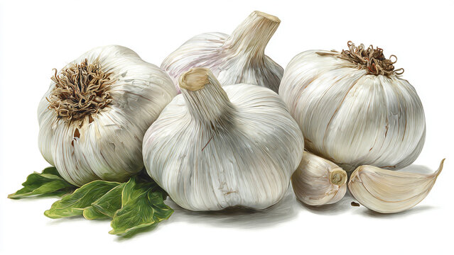 garlic isolated on white background