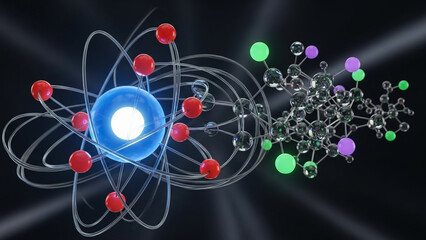Atomic Structure and Molecular Model with Electron Orbitals and Chemical Bonds
