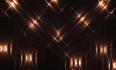 Abstract Golden Glass Light Streaks with Diagonal Glow Lines on Dark Luxury Background