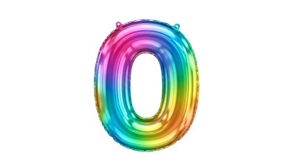 Naklejka premium Colorful Rainbow Inflatable Zero Number Balloon Decoration