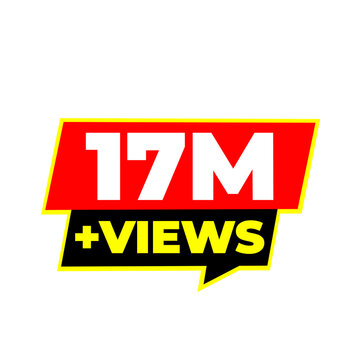 17M creator reward png, social milestone badge, broadcast engagement icon, online audience label