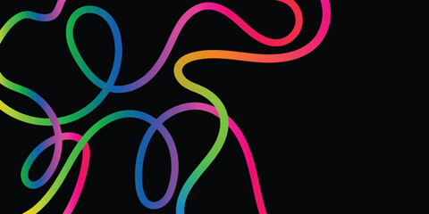 Abstract Party with Gradient. Vector 3D Curve Rainbow Ribbons Background, Rainbow Color line Ribbons shape background, colorful gradient line pattern background.