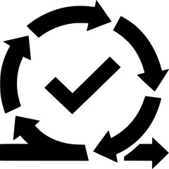 Sprint Timeline: Abstract black and white vector icon symbolising sprint-based progress and iterative workflows using modular sequencing without timeline visuals.