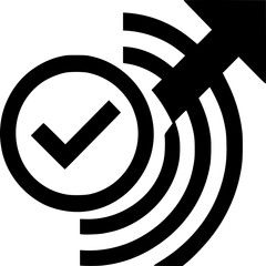 Deadline Flag: Abstract black and white vector icon representing deadlines and task completion points using symbolic marker geometry without time or interface symbols.