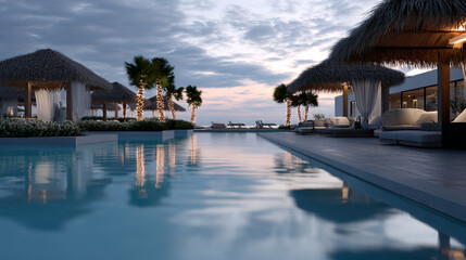 Fototapeta premium Luxury beach resort with infinity pool.
