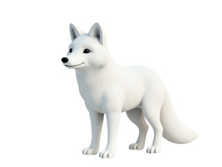 A white dog standing on a clean white surface