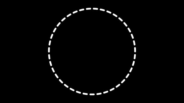 Line dot circle frame animated on background. Rectangular doodle scribble element motion graphic on background.