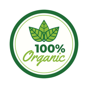 100 percent organic stamp, 100 percent natural logo design