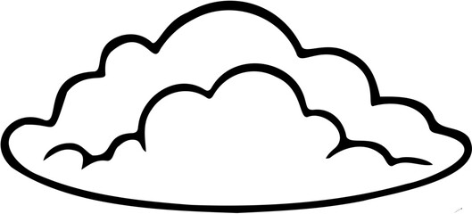 Minimal Cloud Line Art Icon Isolated on White Background