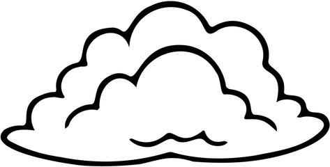 Minimal Cloud Line Art Icon Isolated on White Background