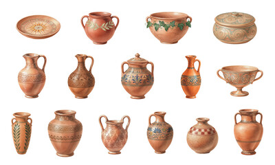 Ancient Greek pottery collection with antique ornaments © Ірина Агібалова