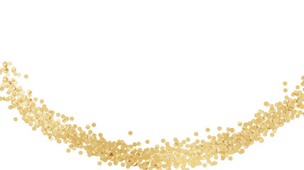 Gold confetti dots glitter celebration isolated on a transparent background