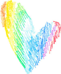 Chalk Drawn Rainbow Heart Child Illustration