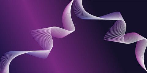 Fototapeta premium Purple line neon wave abstract pattern center background. vector illustration.