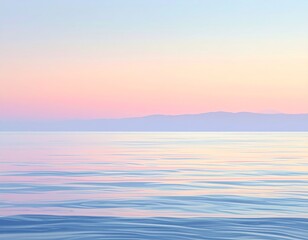 Obraz premium Minimal pastel seascape with calm horizon