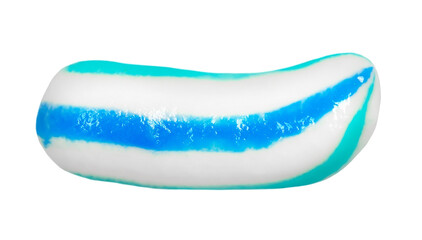 Fototapeta premium Blue cyan toothpaste isolated on white background, clipping path, macro