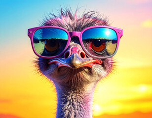 Lustiger Strau&szlig; mit Brille