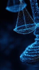 Abstract digital mesh sculpture of scales on dark background