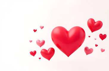 Valentine's Day poster design with pink theme. A banner for Valentine's Day. Space for the text. Romantic background. Valentine's Day background with red heart. Selective focus