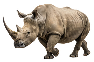 White rhinoceros isolated on transparent background