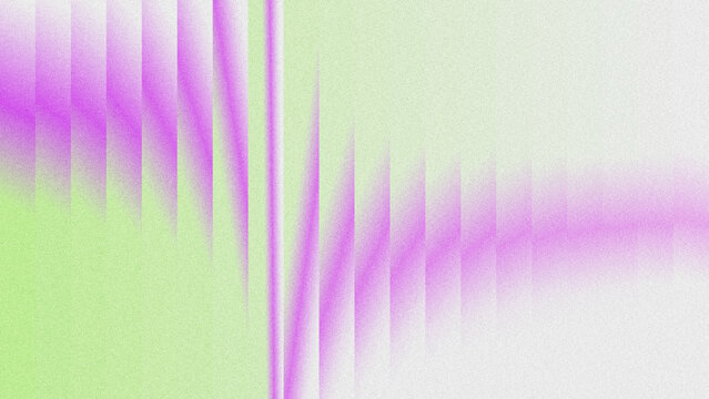 Symmetrical abstract background with vertical purple wave patterns over a soft green-to-white gradient. Grainy texture adds depth.