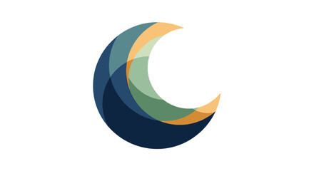 Multicolored crescent shape abstract symbol. © Fauzi