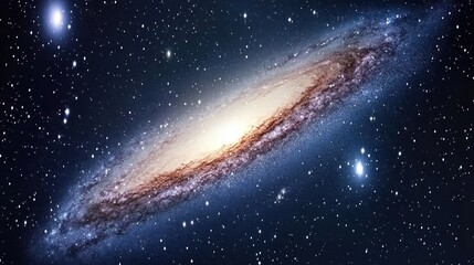 Fototapeta premium Spiral galaxy in the vast cosmos