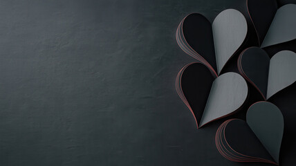 Valentine&rsquo;s Day minimal black heart background in modern style