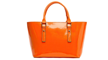 A single red leather handbag with an elegant handle is isolated as a luxury fashion accessory, showcasing a stylish design for a woman's personal glamour and beauty