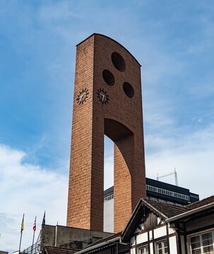 Church Tower in Downtown Blumenau, Santa Catarina, Brazil