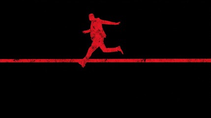 Breaking the Line - Taking Risk and Crossing Limits Concept