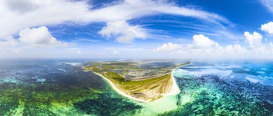 Aerial View Pristine Island Kissed